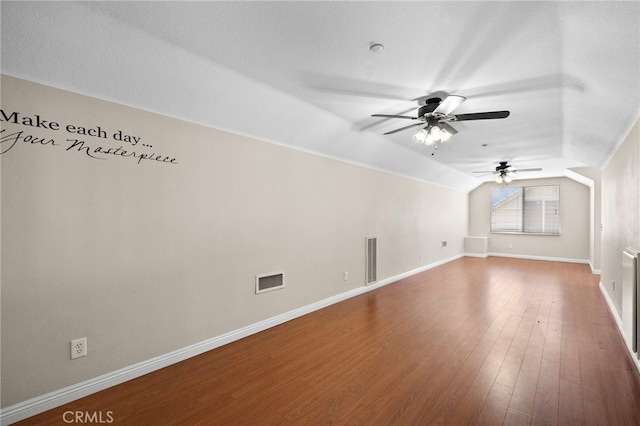8015 Ralston Pl, Riverside, CA 92508 - bonus room featuring ceiling fan, wood finished floors, lofted ceiling, and baseboards