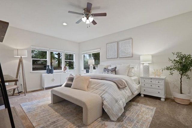 bedroom featuring ceiling fan