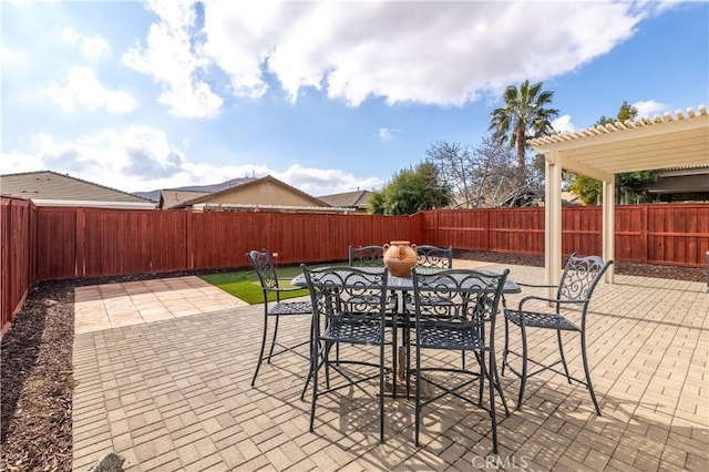 view of patio / terrace with a pergola