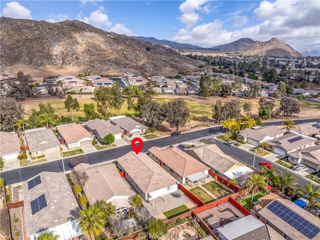 bird's eye view featuring a mountain view