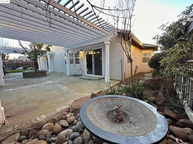 view of patio / terrace featuring a pergola