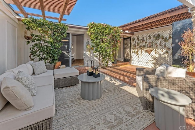8348 Paseo Del Ocaso Ln, Jolla, CA 92037 - view of patio / terrace with an outdoor hangout area and a pergola