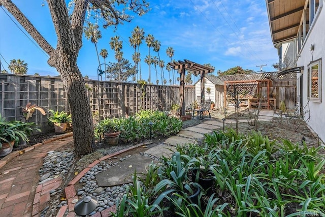 8348 Paseo Del Ocaso Ln, Jolla, CA 92037 - view of yard with an outbuilding and a fenced backyard