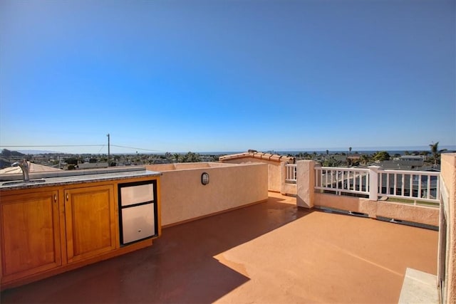 view of patio featuring sink