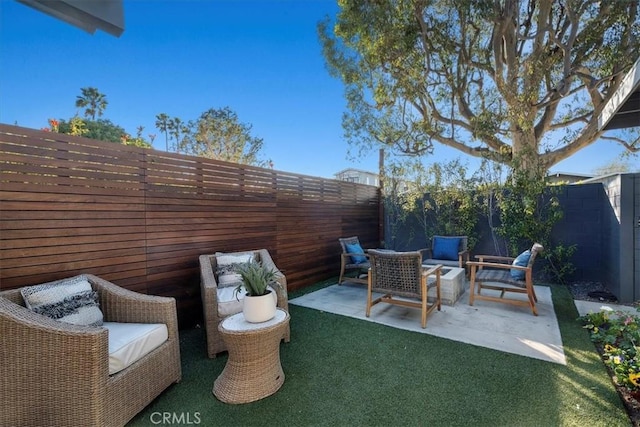 view of patio with an outdoor hangout area