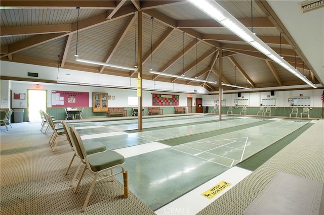 view of community featuring visible vents and shuffleboard