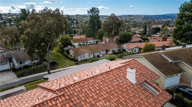 aerial view with a residential view