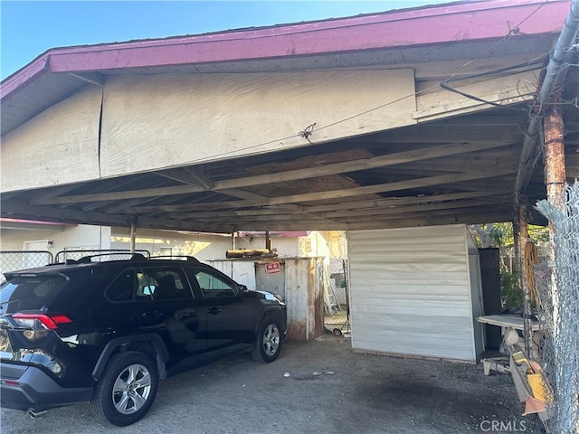 view of car parking with a carport