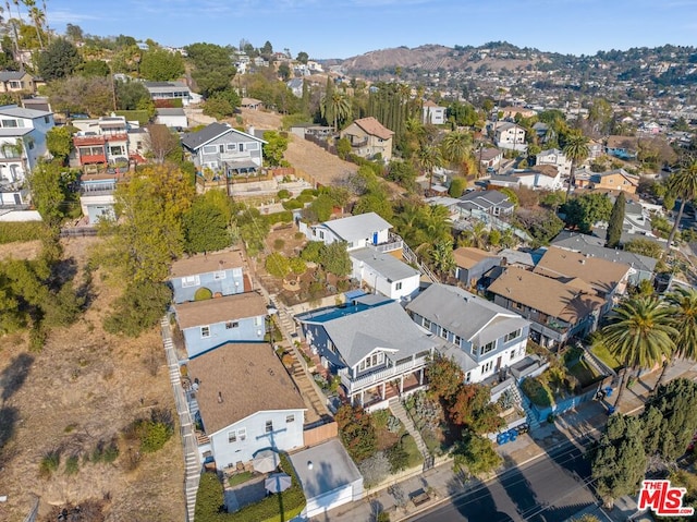 aerial view with a mountain view