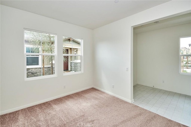 view of carpeted spare room