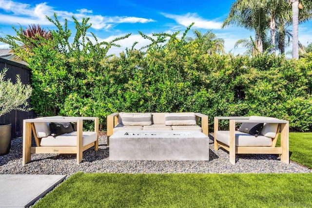 view of patio / terrace with an outdoor living space