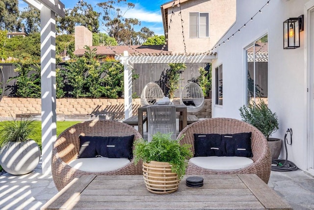 view of patio with a pergola