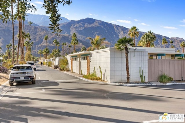 view of street featuring a mountain view