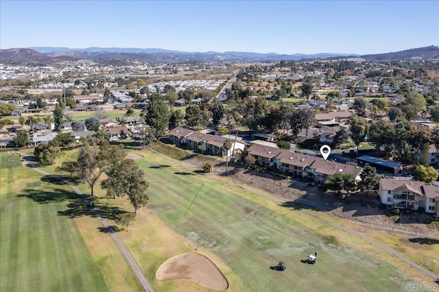 bird's eye view with a mountain view