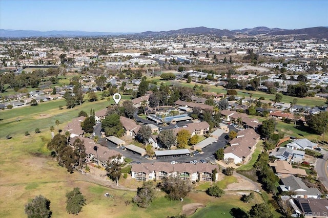 aerial view with a mountain view