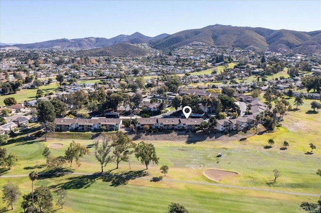 drone / aerial view with a mountain view