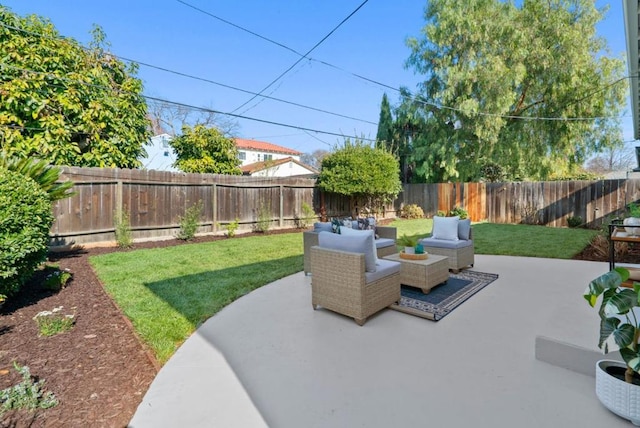 view of patio featuring an outdoor living space