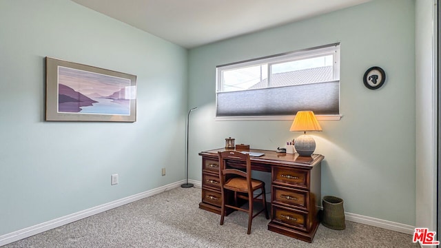 office with light colored carpet