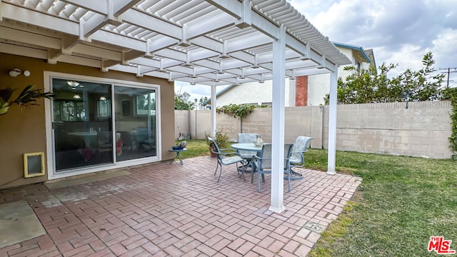 view of patio with a pergola