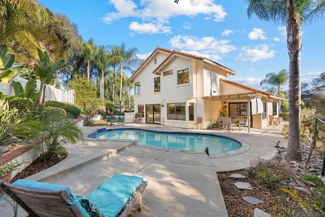 view of pool featuring a patio