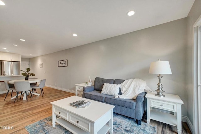 living room featuring light hardwood / wood-style floors