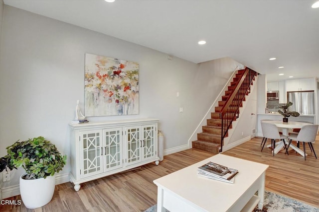 living room featuring light hardwood / wood-style flooring