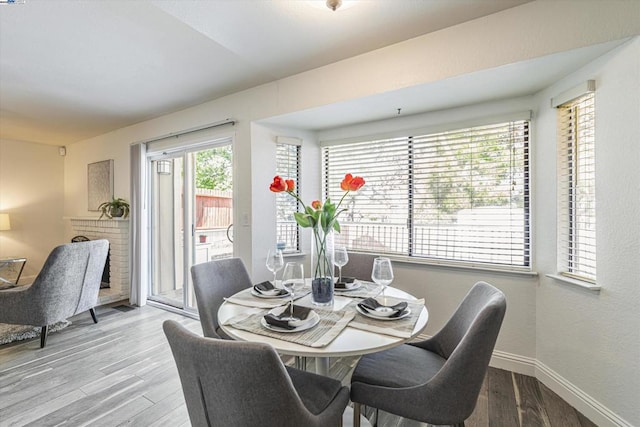 dining room featuring light wood-type flooring