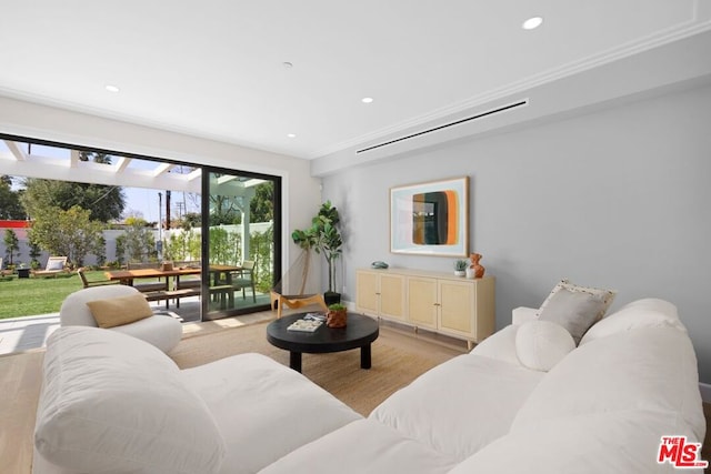 living room featuring light hardwood / wood-style flooring