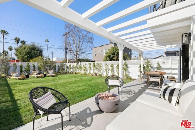 view of patio with a pergola