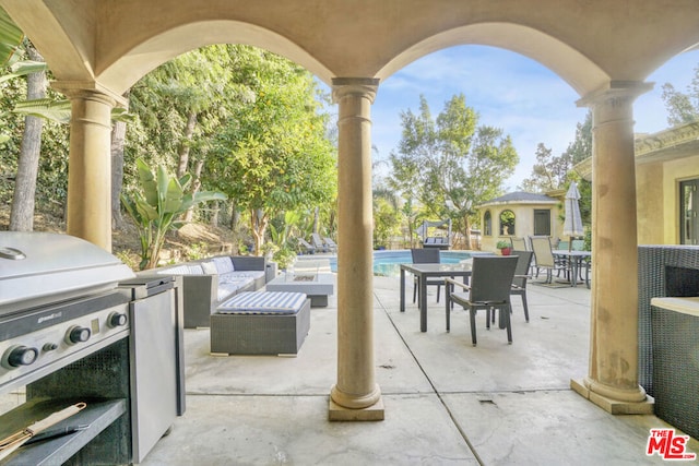 view of patio / terrace featuring grilling area