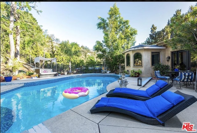 view of pool with a patio