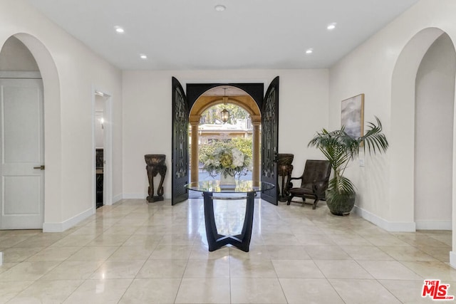 view of tiled entrance foyer