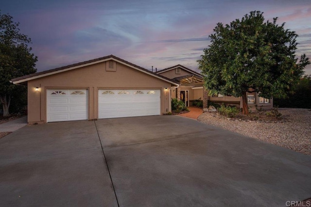 view of front facade with a garage