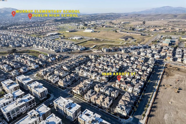 aerial view featuring a mountain view