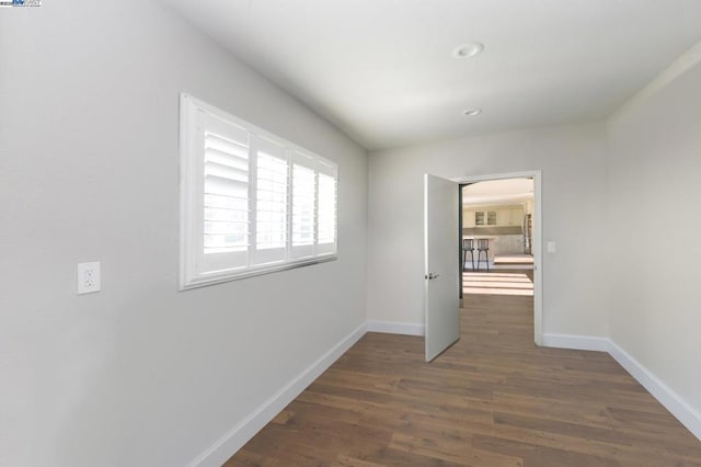 hall featuring dark hardwood / wood-style flooring