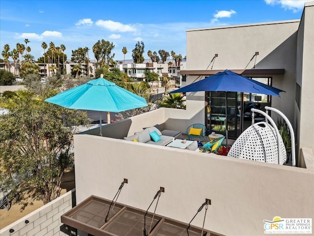 view of pool featuring an outdoor living space