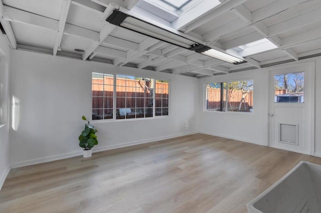 empty room with light wood-type flooring