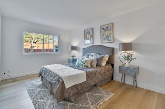 bedroom featuring light wood-type flooring