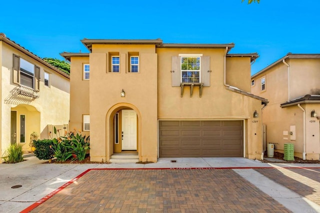 view of front of house with a garage