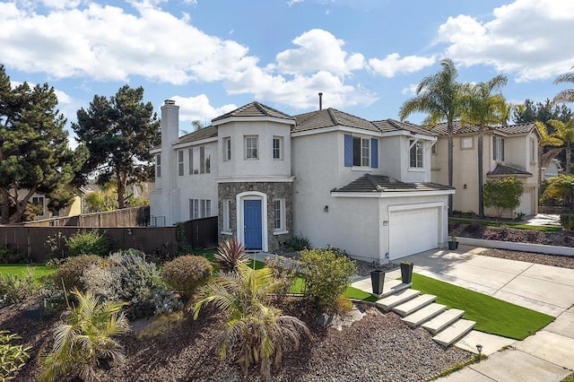 view of front of house with a garage