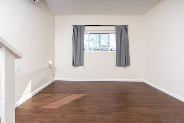 empty room featuring dark hardwood / wood-style floors