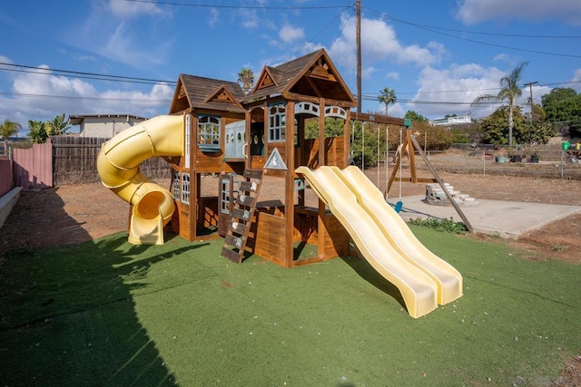 view of playground with a yard