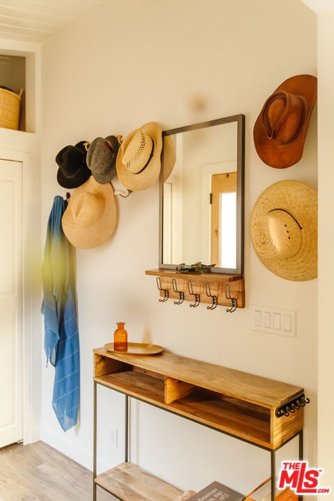 mudroom featuring light hardwood / wood-style flooring