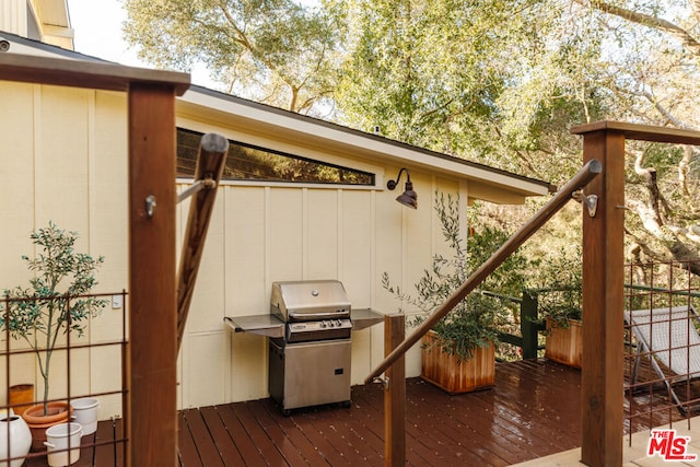 deck with area for grilling