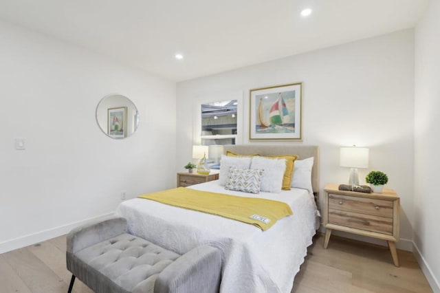 bedroom featuring light wood-type flooring