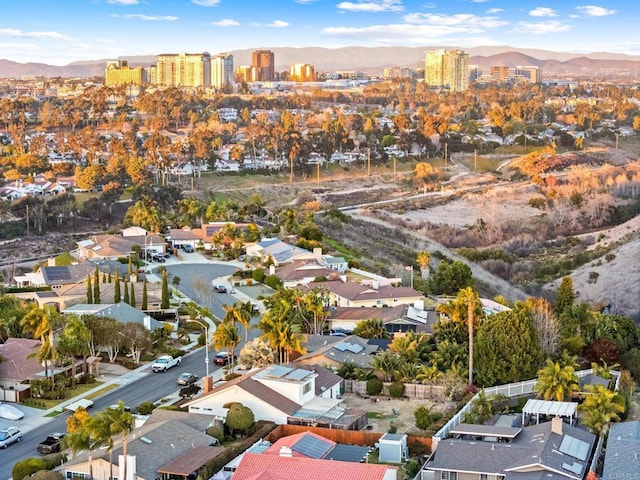 aerial view featuring a mountain view