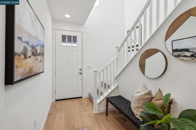 entryway featuring light hardwood / wood-style floors