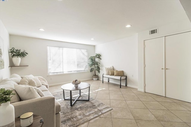 view of tiled living room