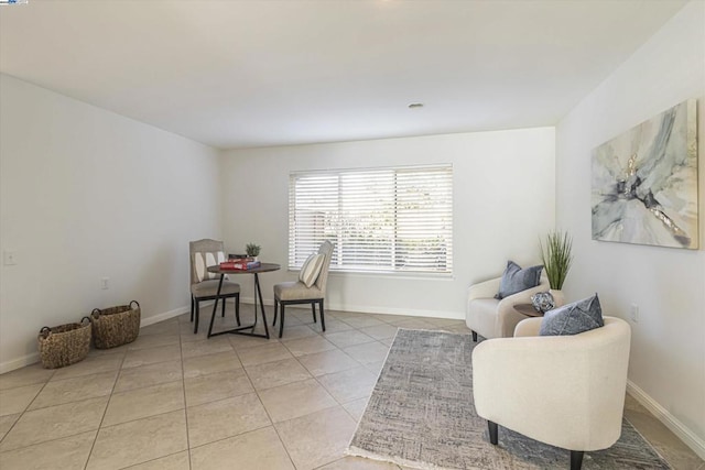 interior space featuring light tile patterned floors