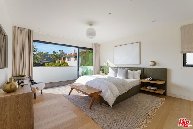 bedroom featuring light hardwood / wood-style flooring